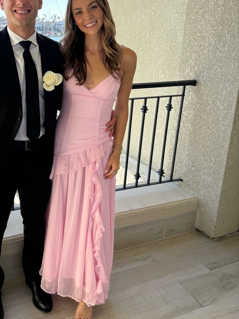 Pink Bardot Maxi Dress
